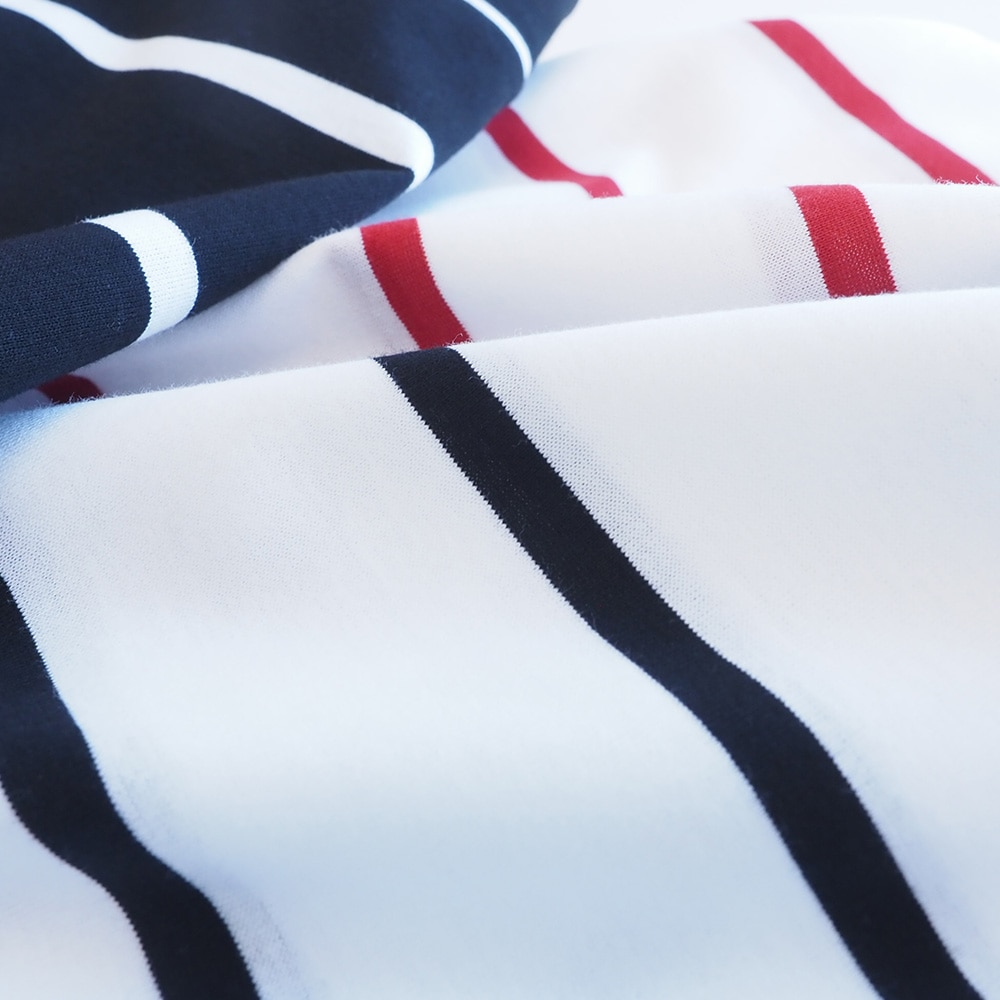 60/2ハイゲージ天竺ボーダー ワイドT　Ｔシャツの素材のアップ