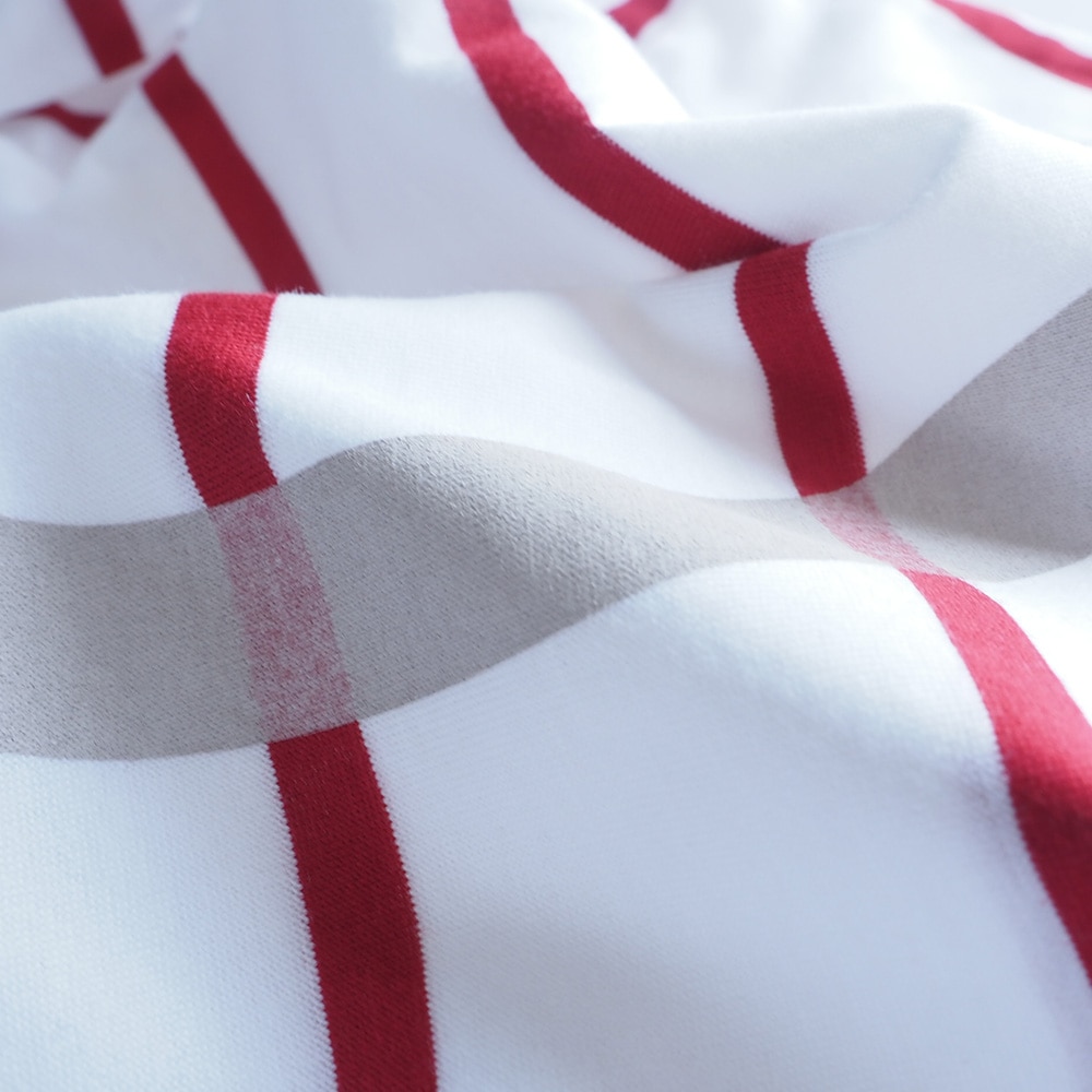 60/2ハイゲージ天竺ボーダー なみなみプリントT　Tシャツの素材のアップ