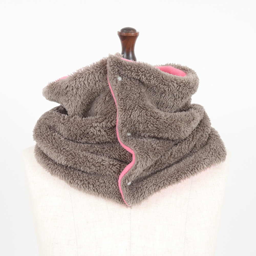 珊瑚フリース ネックウォーマー　ネックウォーマーの正面ディティール