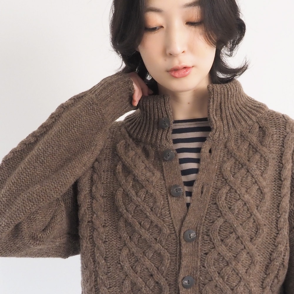 NARU(ナル) ドーゼットエアーヤーン エアリーアランニットカーデ