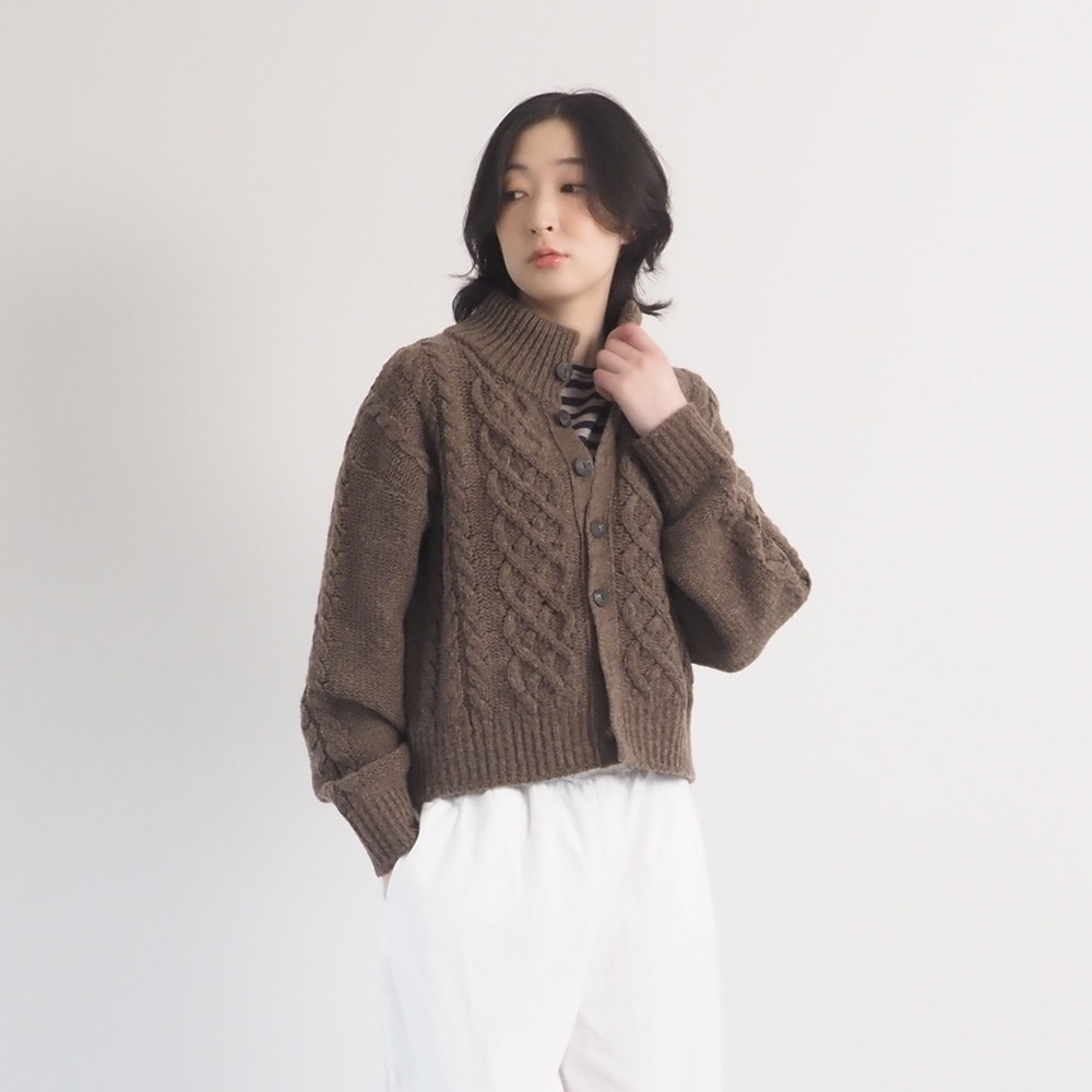 NARU(ナル) ドーゼットエアーヤーン エアリーアランニットカーデ