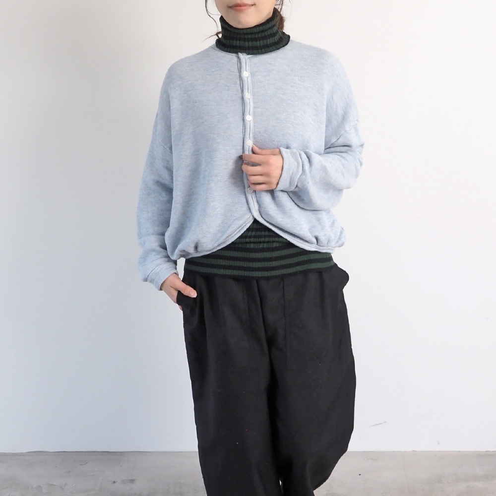 NARU(ナル) コットンレーヨン吊り裏毛 ラズベリーカーディガン 669005