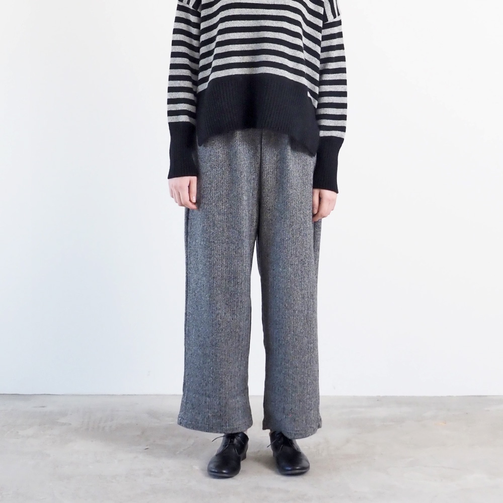 NARU(ナル) ヘリンボーンネップツイード ワイドスラックス 6699011
