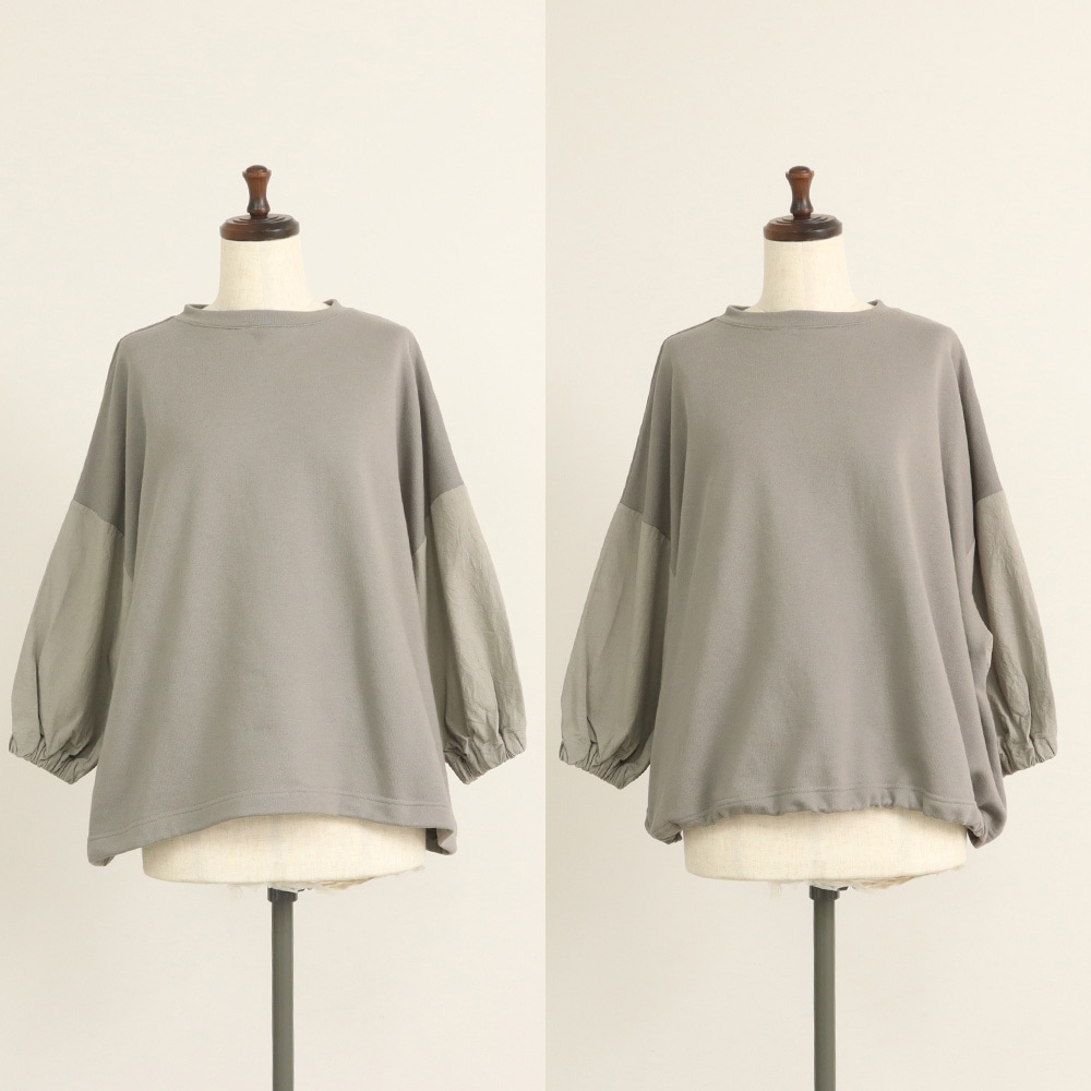 30/10セントラル裏毛×シーチングハンドワッシャー ワイドPO　プルオーバーの正面ディティール