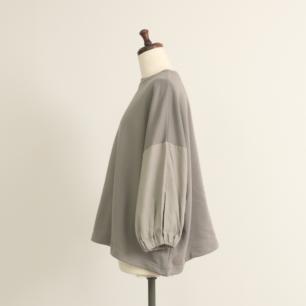 30/10セントラル裏毛×シーチングハンドワッシャー ワイドPO　プルオーバーの正面ディティール