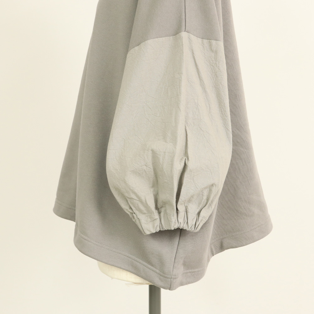 30/10セントラル裏毛×シーチングハンドワッシャー ワイドPO　プルオーバーの正面ディティール