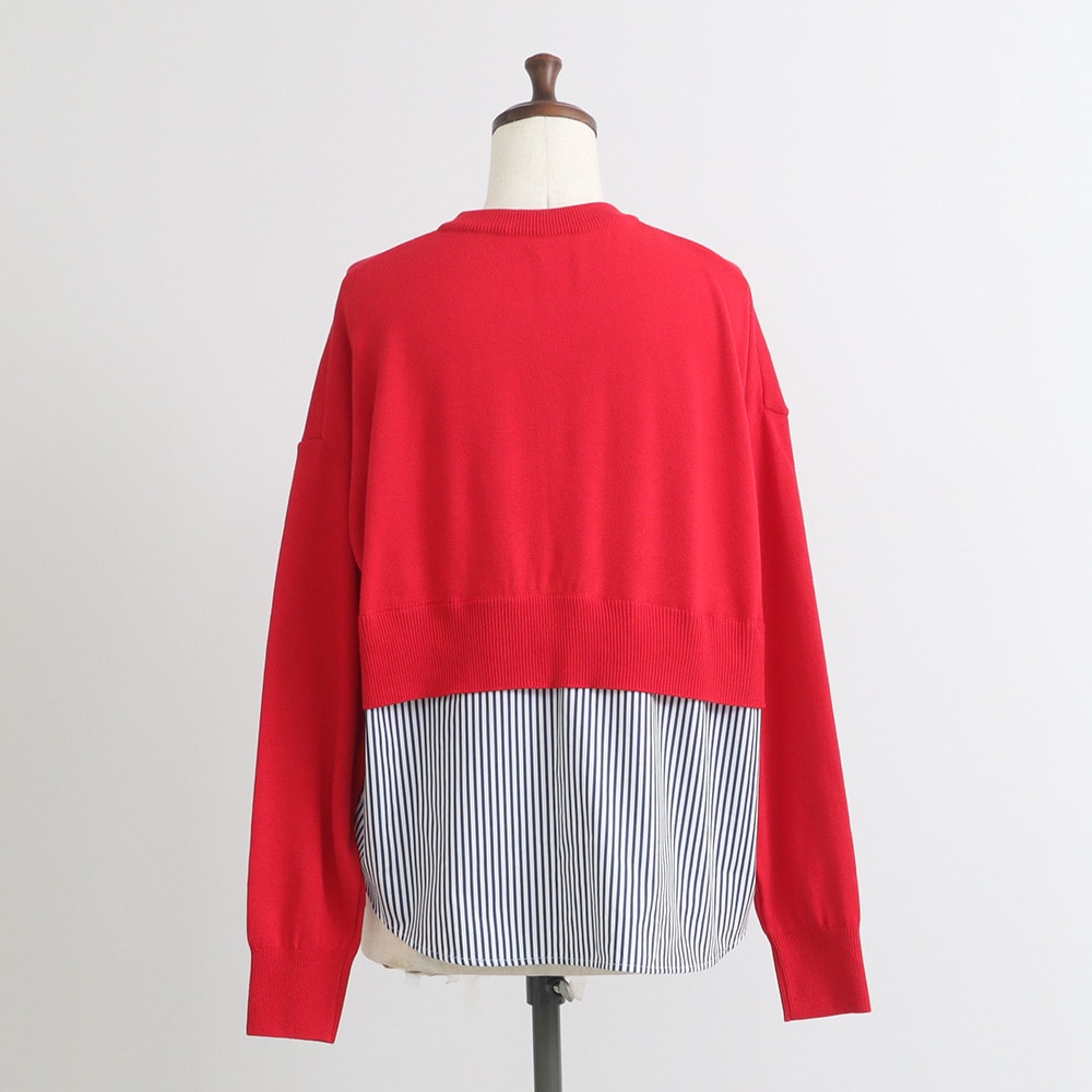 綿レーヨンシルク コンビネーションカーディガン　カーディガンの正面ディティール