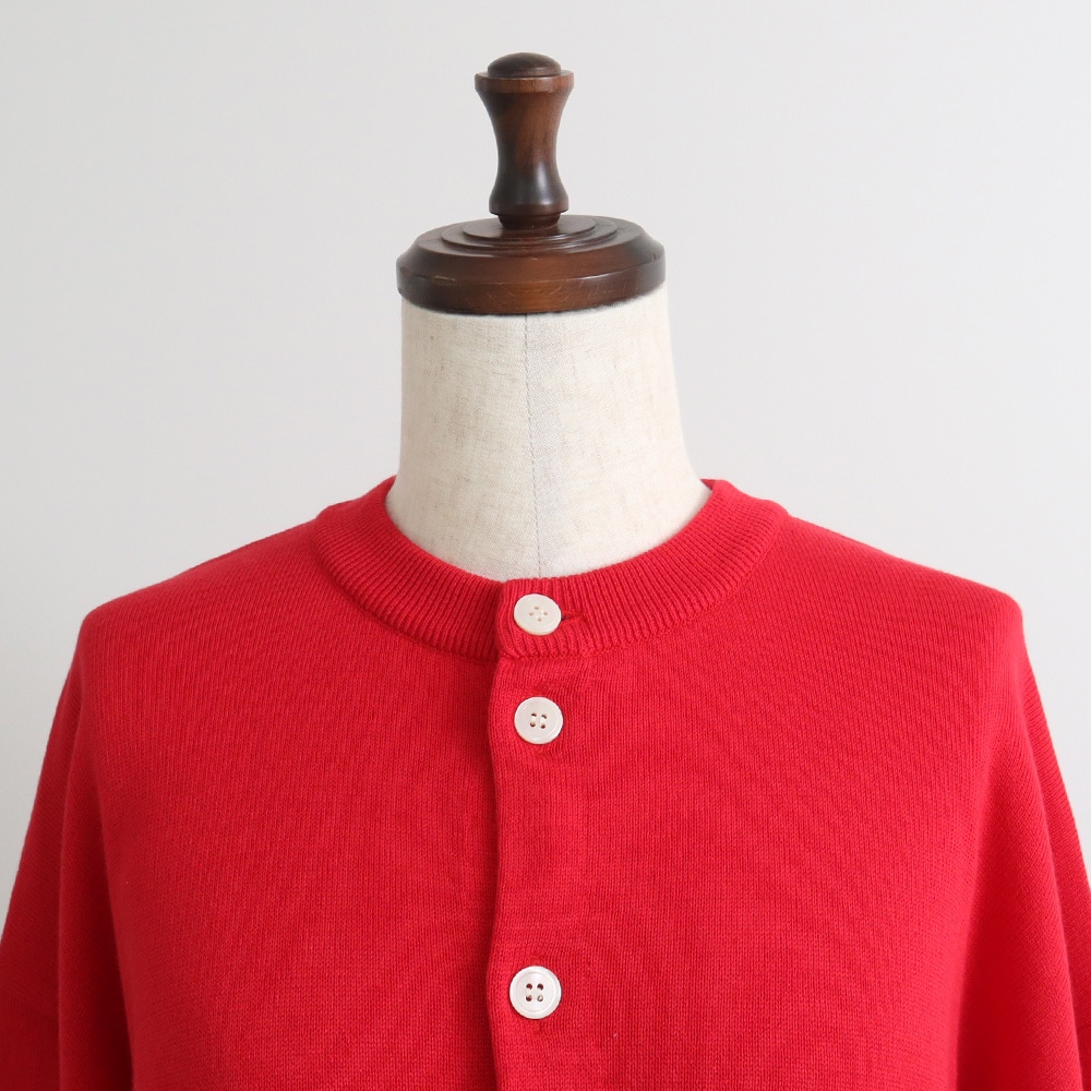 綿レーヨンシルク コンビネーションカーディガン　カーディガンの正面ディティール