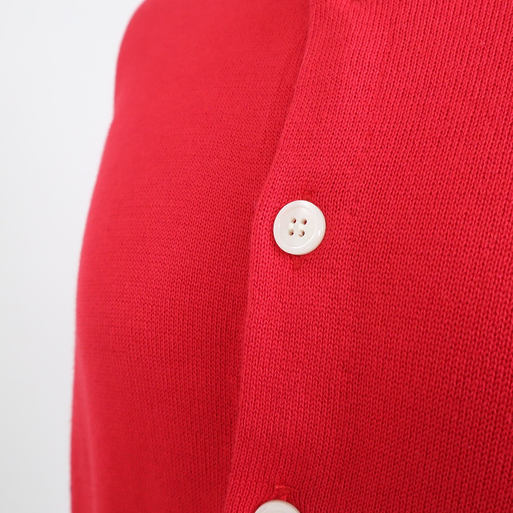 綿レーヨンシルク コンビネーションカーディガン　カーディガンの正面ディティール