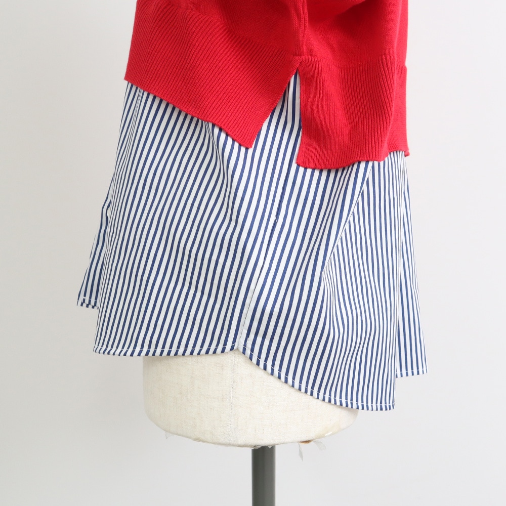 綿レーヨンシルク コンビネーションカーディガン　カーディガンの正面ディティール