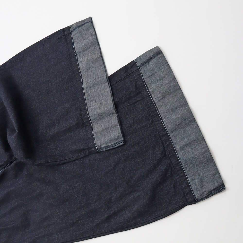8オンスムラデニム ノッポバギーパンツ　パンツの正面ディティール