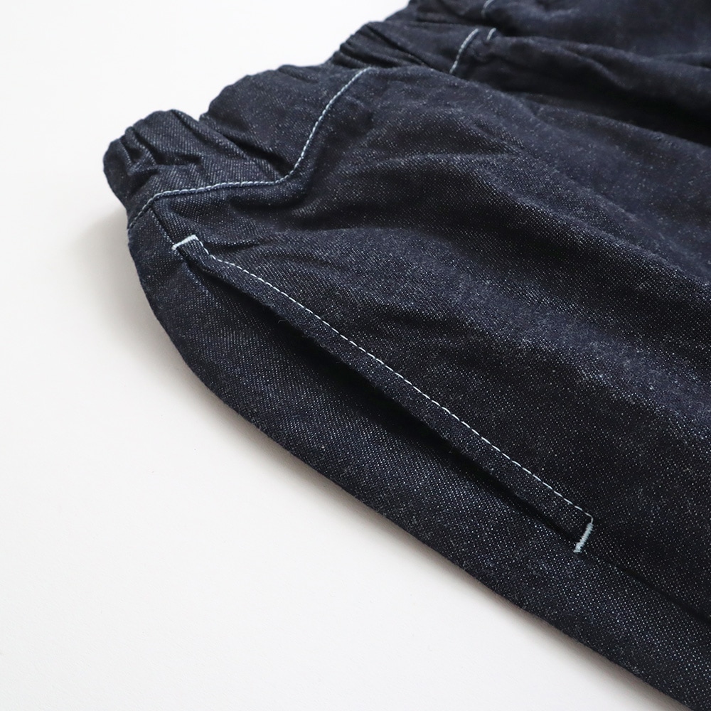 8オンスムラデニム ポップパンツ　パンツの正面ディティール