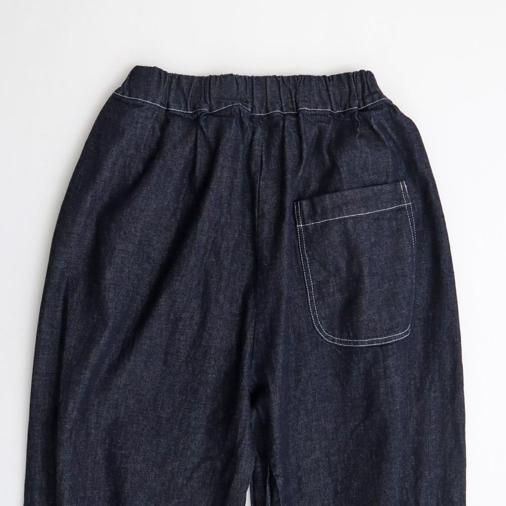 8オンスムラデニム ポップパンツ　パンツの正面ディティール