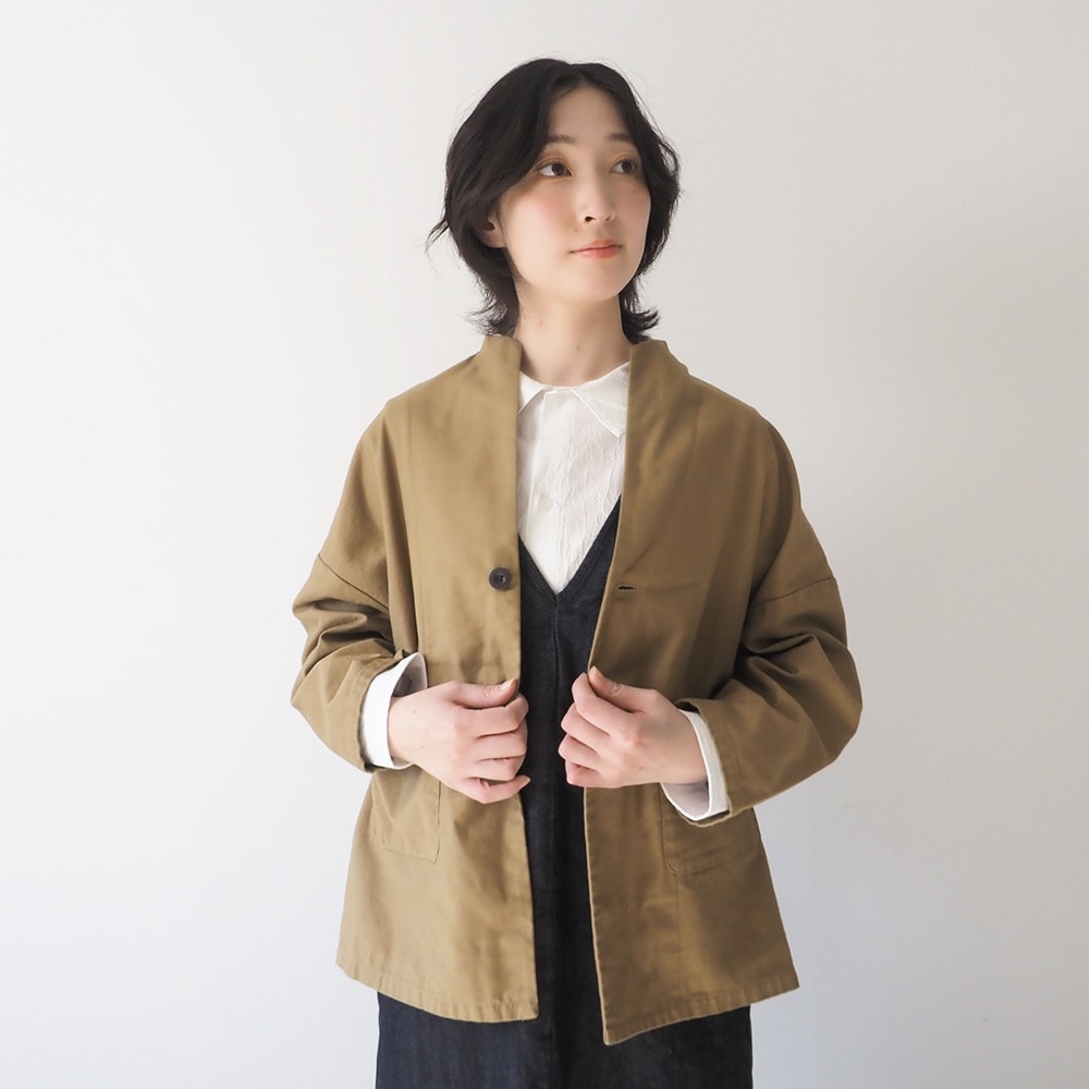 NARU(ナル) ムラ糸ミリタリーバックサテン ノッチジャケット 670810