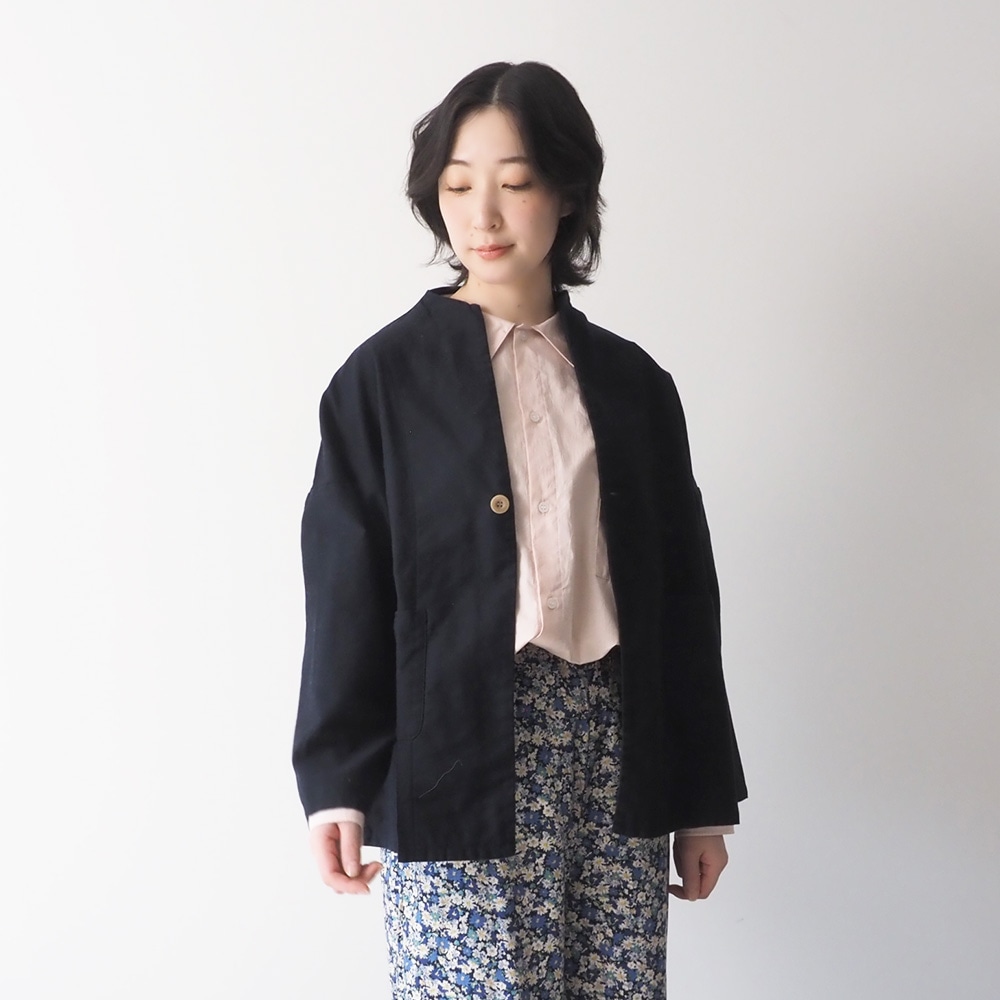 NARU(ナル) ムラ糸ミリタリーバックサテン ノッチジャケット 670810