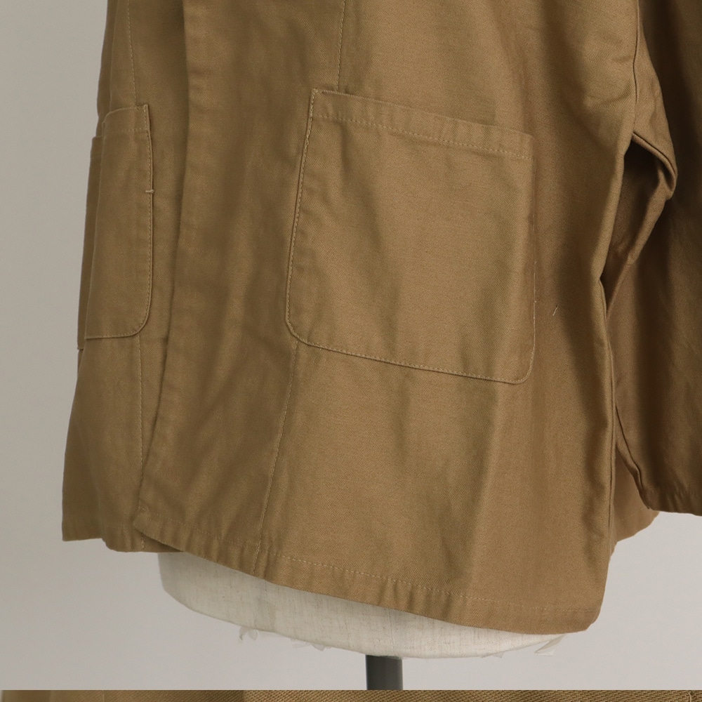 ムラ糸ミリタリーバックサテン ノッチジャケット　ジャケットの正面ディティール