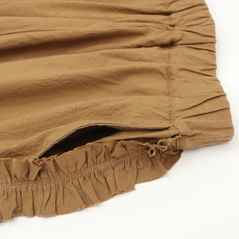 シーチングハンドワッシャー フリンジパンツ パンツの正面ディティール