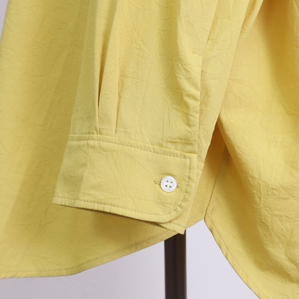 50ブロードハンドワッシャーユルリシャツ　シャツの正面ディティール