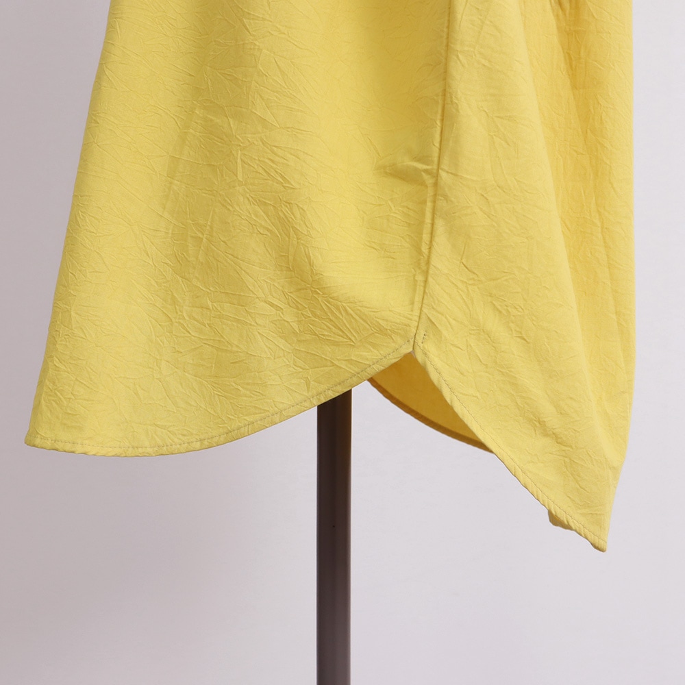 50ブロードハンドワッシャーユルリシャツ　シャツの正面ディティール