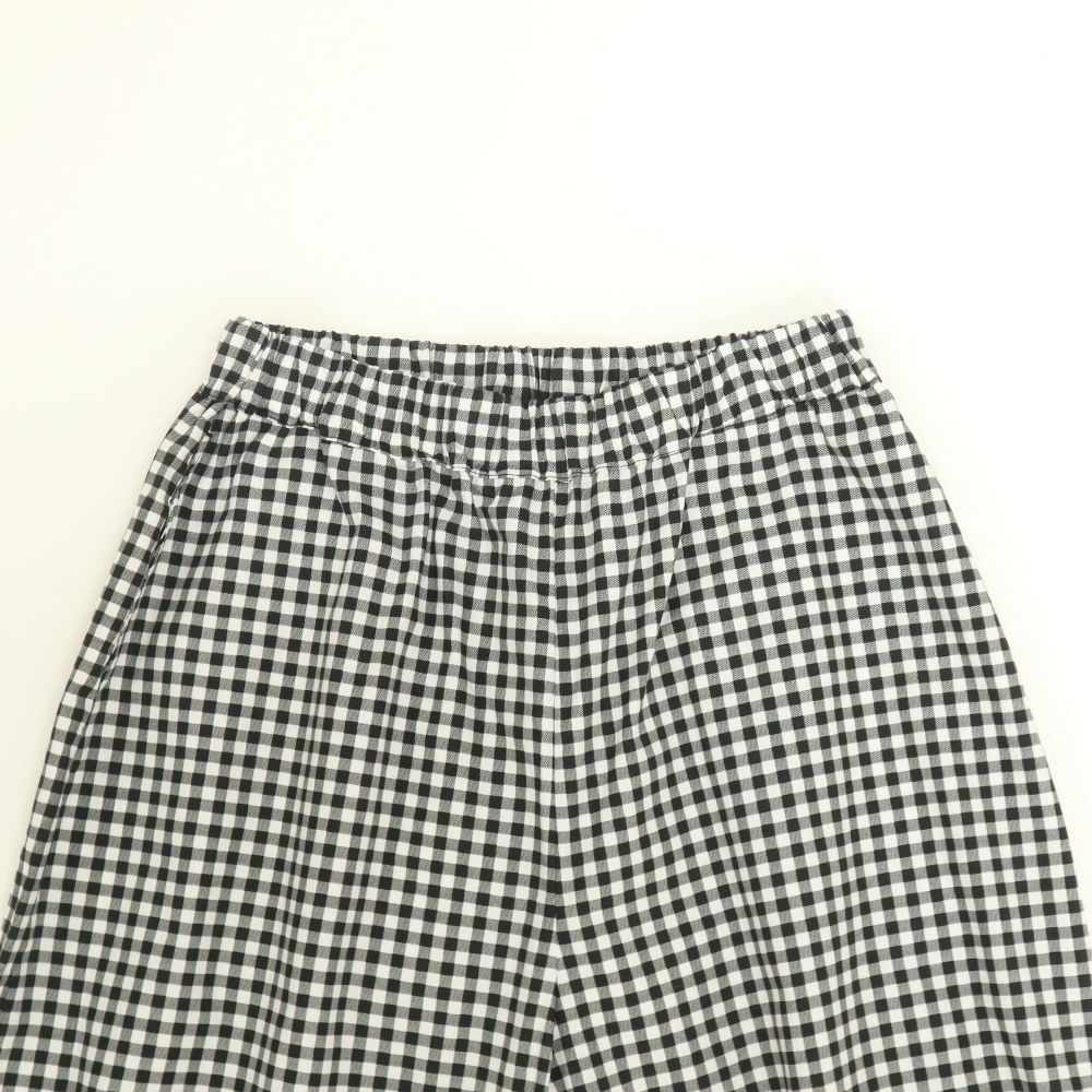 ブロードストライプ・チェック柄 ポップパンツ パンツの正面ディティール