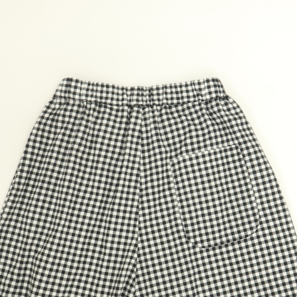 ブロードストライプ・チェック柄 ポップパンツ パンツの正面ディティール