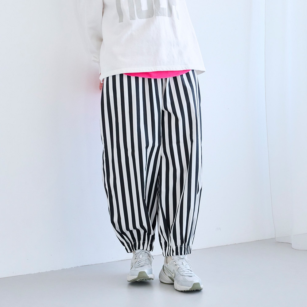 NARU(ナル) ブロードストライプ・チェック柄 ポップパンツ 6709051