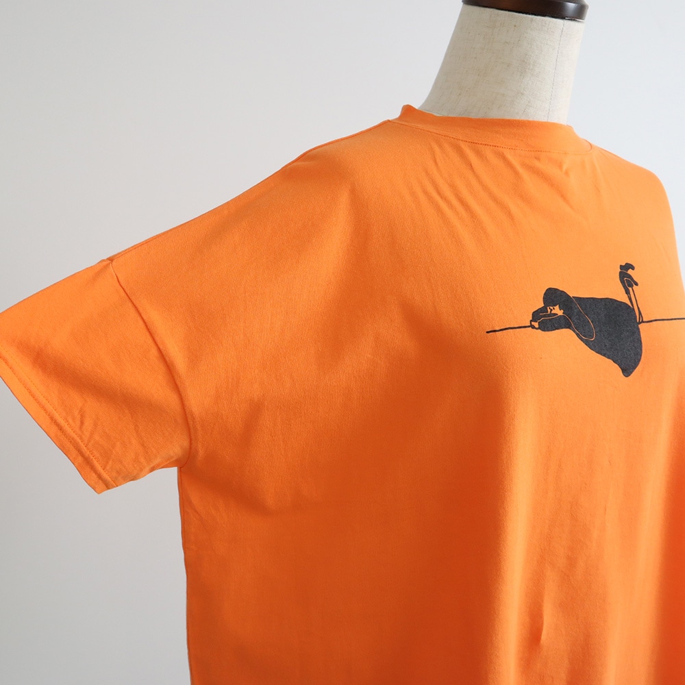ナチュラルソフト天竺 くつろぎちゃんプリントシャツ　Tシャツの正面ディティール