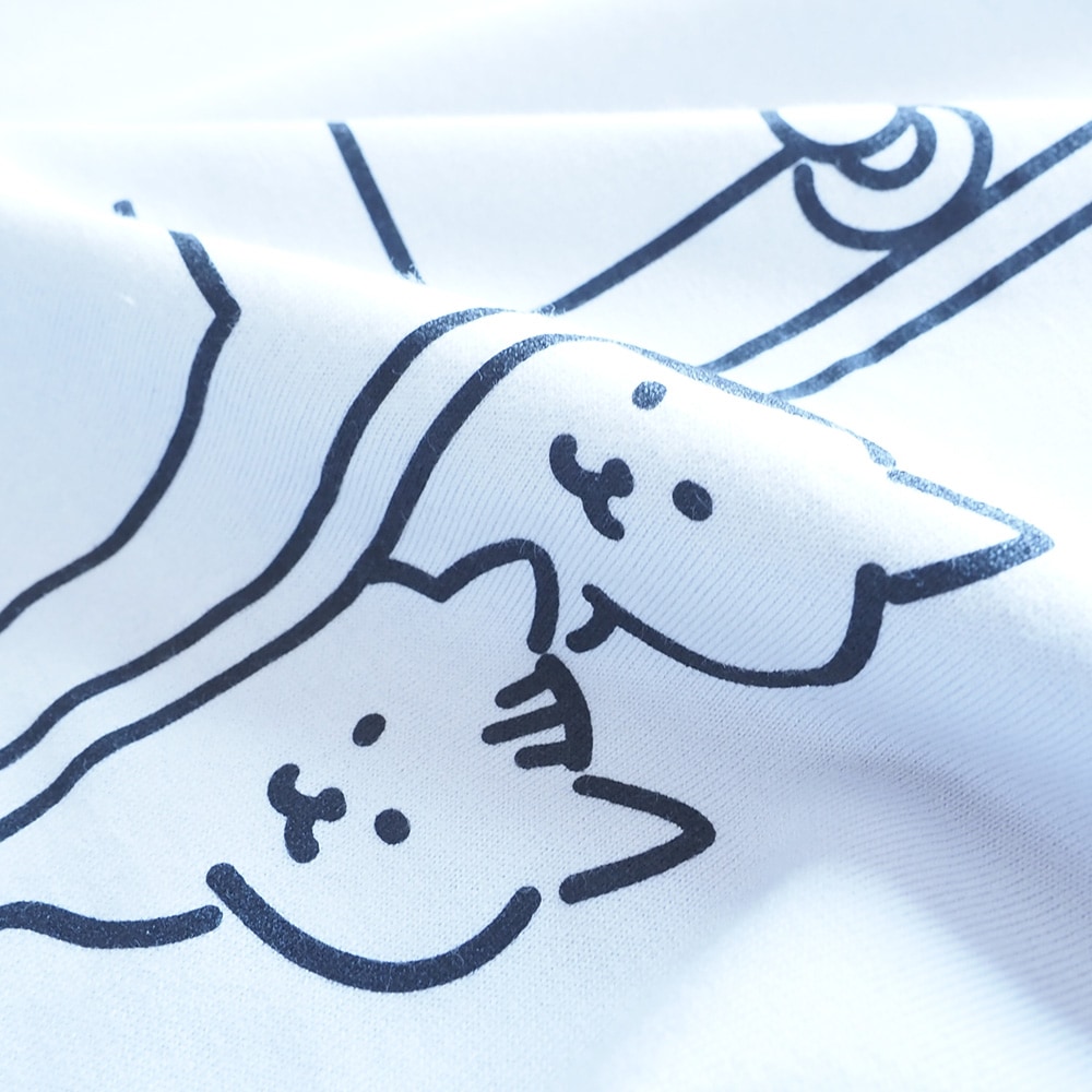 クラシック天竺 ひょっこり猫さんシャツ Tシャツの素材のアップ