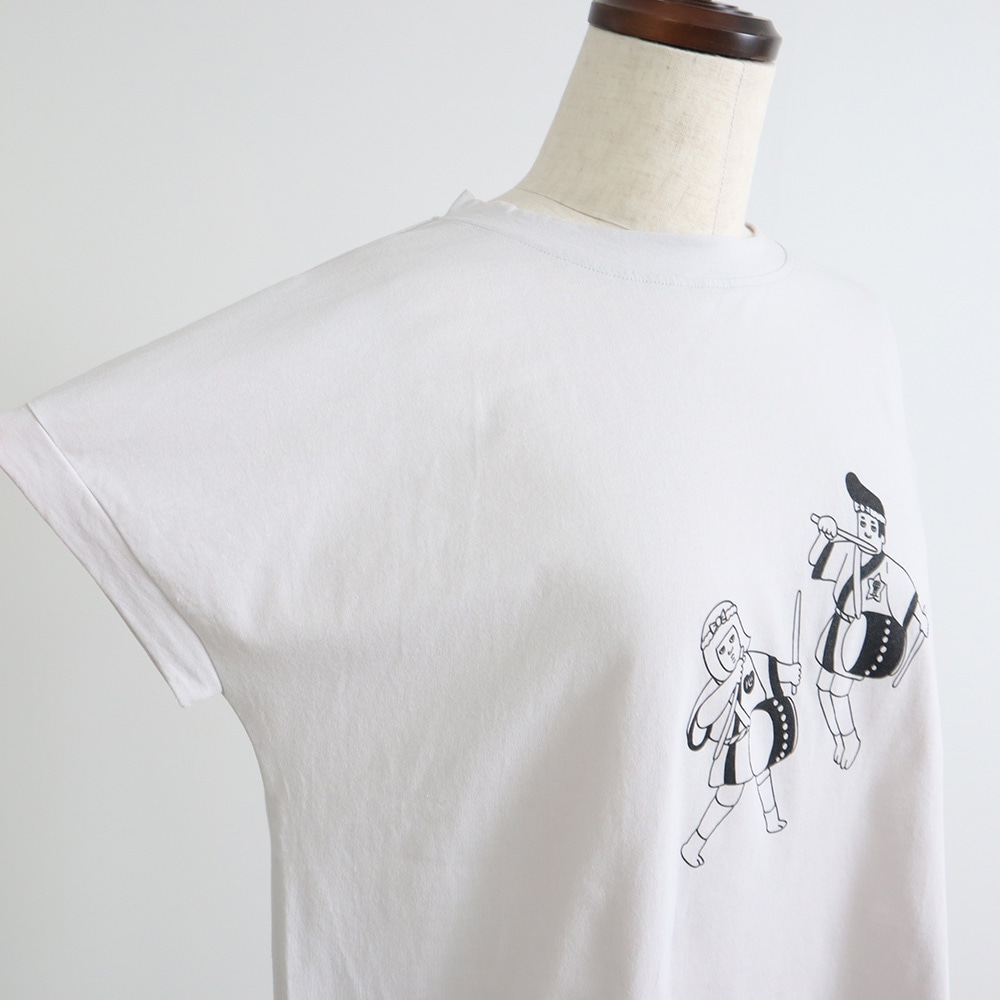 ナチュラルソフト天竺 祭プリントミナミシャツ　Tシャツの正面ディティール