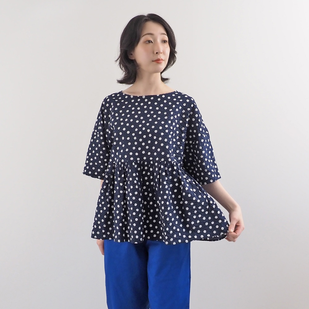 NARU(ナル) 60ローンリップルドット ギャザーチュニック 671805