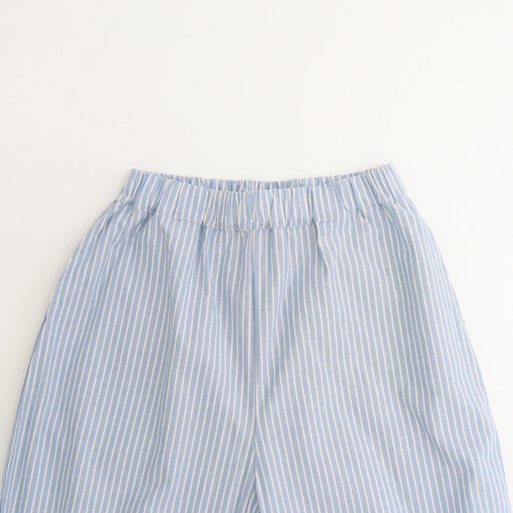 サマームラデニムストライプ エッグパンツ　パンツの正面ディティール