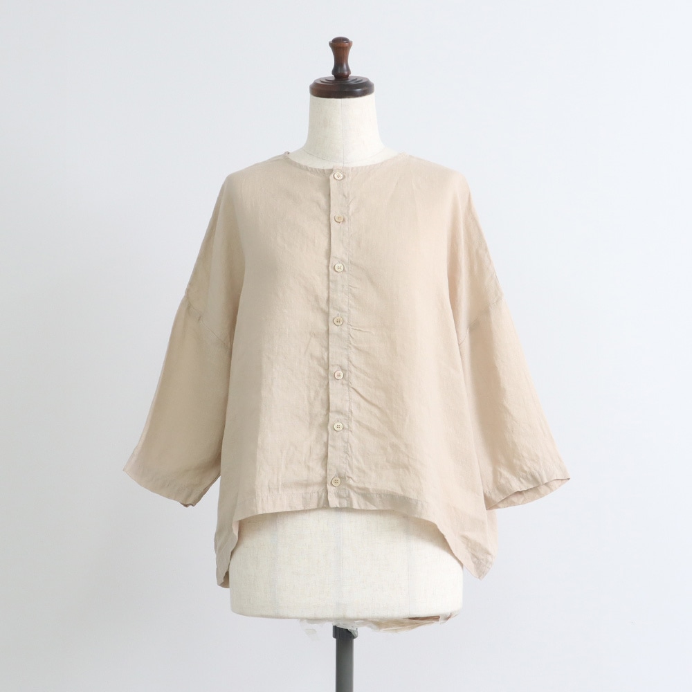 NARU ナル　フレンチリネンギャザーブラウス 未着用 NARU(ナル) 60フレンチリネン/コットン うしろギャザーブラウス 662847