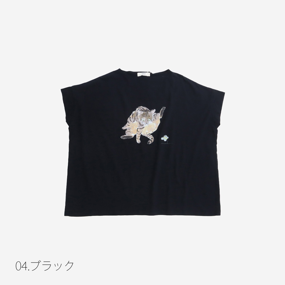 ハラミチヨさんコラボ】NARU(ナル) ナチュラルソフト天竺 ぺろりねこ
