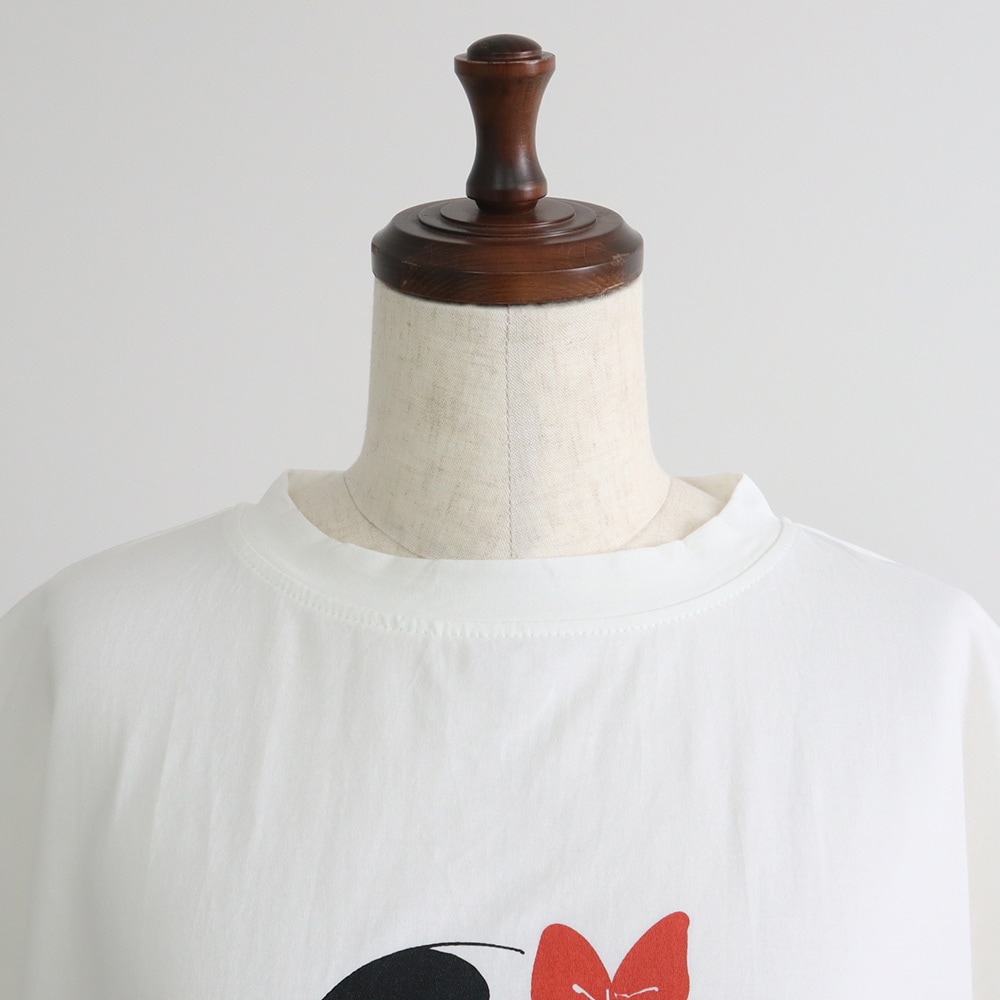 コンパクト天竺 おそろいのふたりミナミシャツ　Tシャツの正面ディティール