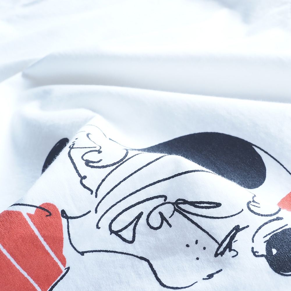 コンパクト天竺 おそろいのふたりミナミシャツ　Tシャツの素材のアップ