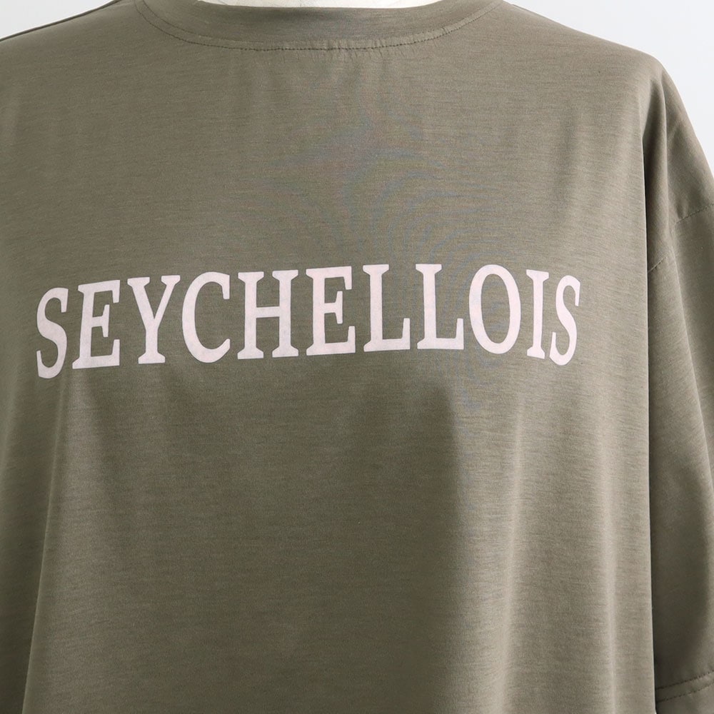 マイヴィスC微強撚天竺 SEYCHELLOISプリントT　Tシャツの正面ディティール
