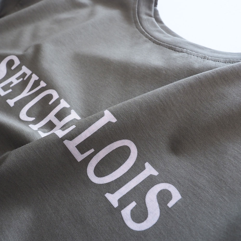 マイヴィスC微強撚天竺 SEYCHELLOISプリントT　Tシャツの素材のアップ