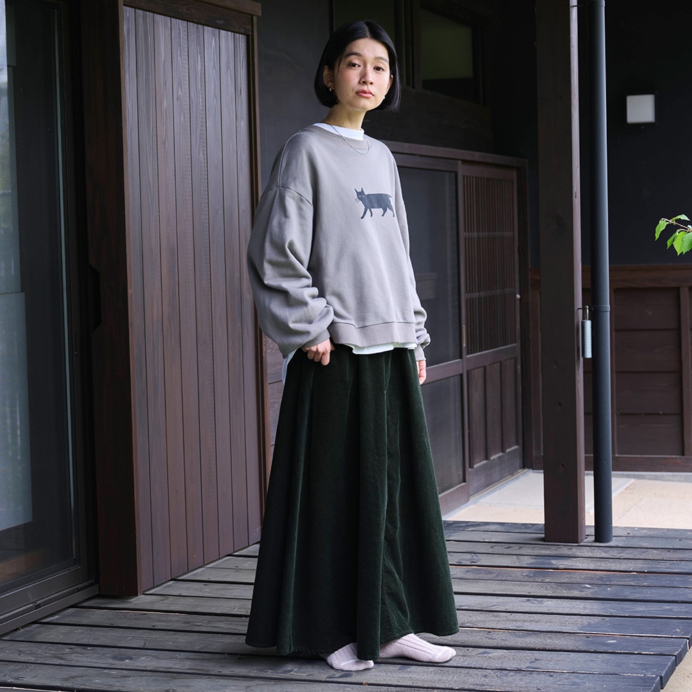 小泉さよさんコラボ】NARU(ナル) 30/10セントラル裏毛 くろねこ