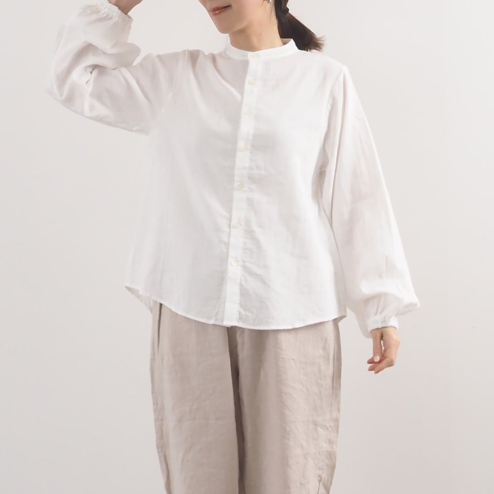 NARU(ナル) ダブルガーゼ ボリュームスリーブシャツ 673811 | TOPS
