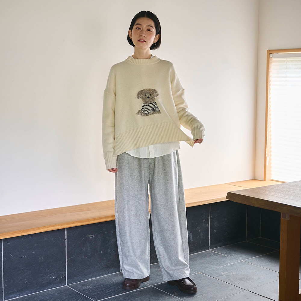 【新品未使用品】ジャパンメイド屋　ラグジュアリーニット 予約】NARU(ナル) エアーヤーンコットン ちょこんとプードルコモド