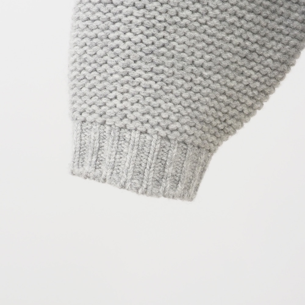 タスマニアラムウールざっくりニットリボンカーデ カーディガンの正面ディティール