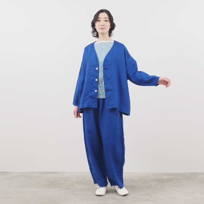 NARU(ナル) 40フレンチリネン ノーカラージャケット 648876BE | all_items | NARU FACTORYオンラインストア