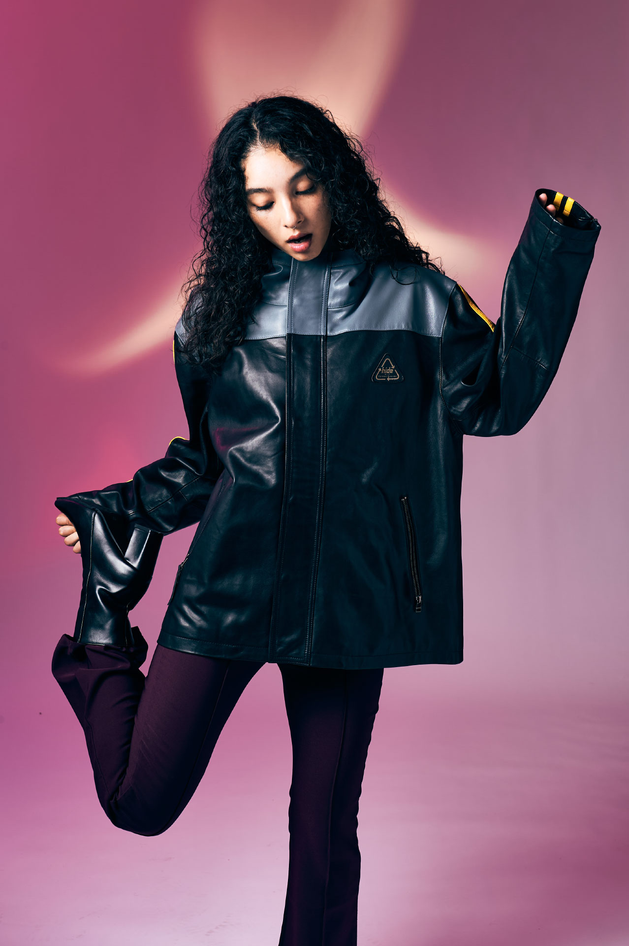 hide Lamb Leather Line Parka