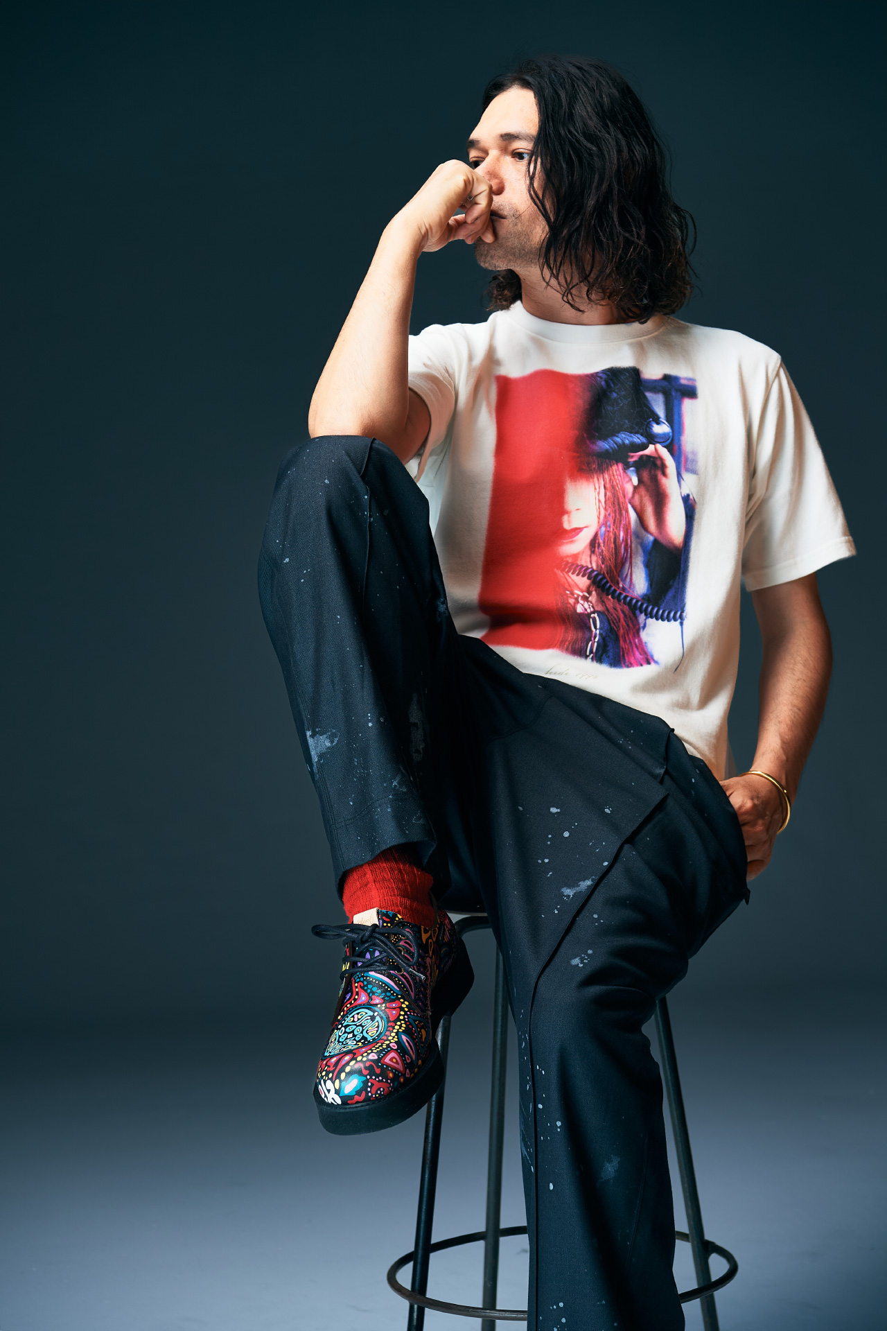 hide Red Gradation T-Shirt