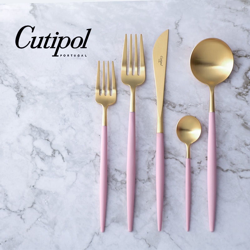 Cutipol クチポール デザートスプーン Goa ゴア ピンク ゴールド キッチン 食器 食器 カトラリー Natu Robe