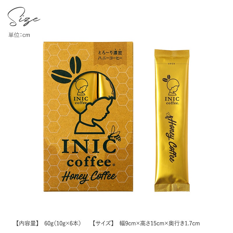 INIC Coffee イニックコーヒー Honey Coffee 6cups  インスタントコーヒー はちみつ コーヒー スティックコーヒー インスタント おしゃれ ハニーコーヒー 女性 プチギフト プレゼント  