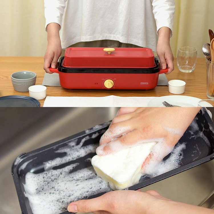 PRISMATE プリズメイト スリムホットプレート 3種プレート (レシピブック付)  ホットプレート バーベキュー たこやき グリル ホームパーティー 卓上 電気調理 調理家電 便利 キッチン家電 おしゃれ  