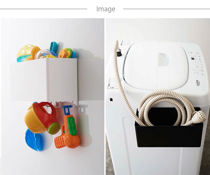 tower タワー マグネットストレージバスケット  収納ボックス 整理ボックス おしゃれ マグネット 白 黒 キッチン ランドリー 浴室 仕切り  