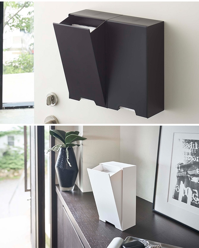 tower タワー ツーウェイマスク収納ケース スリム  マスク収納 マスクケース マグネット 玄関 大容量 シンプル おしゃれ 白 黒 収納  