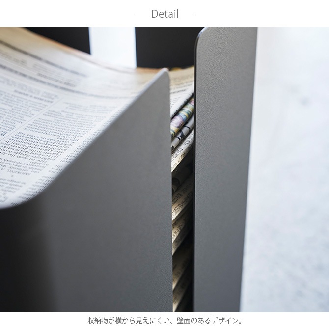 tower タワー キャスター付きニューズラック  新聞入れ 雑誌 収納 キャスター おしゃれ 白 黒 玄関 移動 見えない  